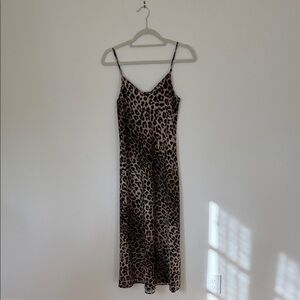 All Saints Leopard Print Midi Dress